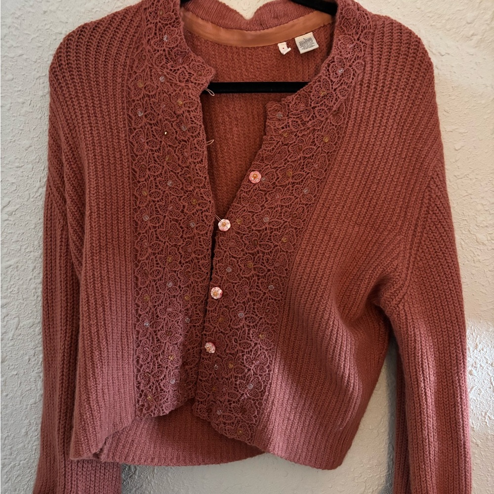 Moth Women's Cardigan Sweater - Dusty Rose